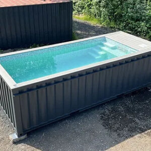 PISCINA CONTENEDOR 20 PIES JET DE NATACIÓN GRIS ANTRACITA